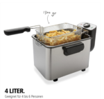 Friteuse Brabantia BBEK1130 - Friteuse à l’huile - 4 litres - 2200 watts - Zone froide - Température réglable - Passe au lave-vaisselle - Protection contre la surchauffe - Acier inoxydable