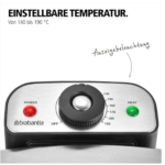 Friteuse Brabantia BBEK1130 - Friteuse à l’huile - 4 litres - 2200 watts - Zone froide - Température réglable - Passe au lave-vaisselle - Protection contre la surchauffe - Acier inoxydable