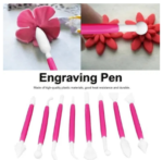 Jeu d'outils de décoration de fondant pour gâteau (8 pièces) Stylo à graver Fournitures pour gâteau Outils de pâtisserie pour RE388
