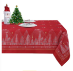 Nappe de Noël Fitable Nouvel An Flocon de neige Maison Decor Nappe rectangulaire parfaite pour les fêtes Table à manger de cuisine 6 PLACES