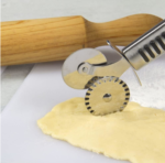 Roulette à pâtisserie double en acier inoxydable, parfaite pour roulette à pizza, coupe-pâte, coupe-pâtes, roulette de coupe raviolis