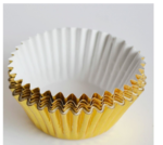 Lot de 100 caissettes en aluminium pour muffins, cupcakes, gâteaux (dorées)
