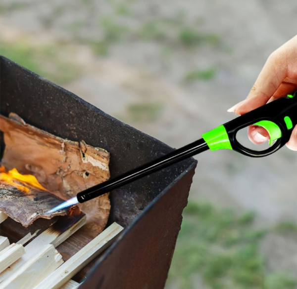 Briquets Jet Flame pour barbecue – Lot de 5 briquets coupe-vent à l'épreuve des enfants, grands briquets à gaz rechargeables de sécurité pour barbecue, cuisinière, cuisinière, plaques de cuisson, camping